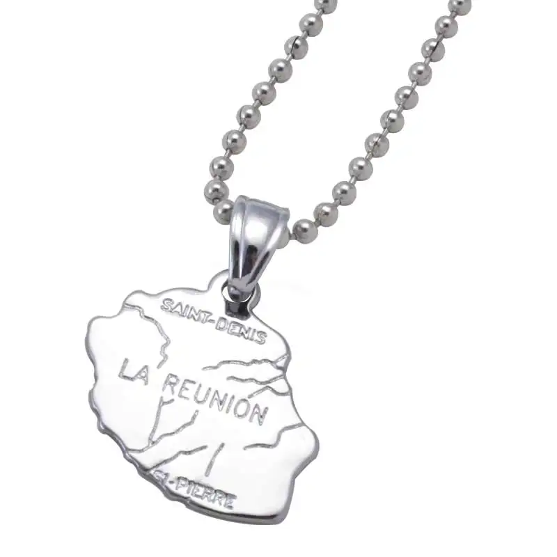 

LA REUNION map pendant & necklace , country map la reunion jewelry