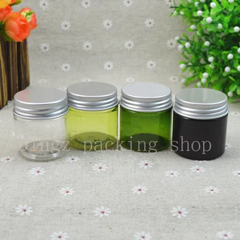 

30g empty clear PET plastic container with aluminum lid round bottles for cosmetic packaging Transparent pot with screw cap