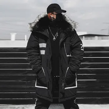 

winter jackets Men Parka Men long coat men Winter Jacket Men Hip hop Thicken Fur Hooded Outwear Warm Coat