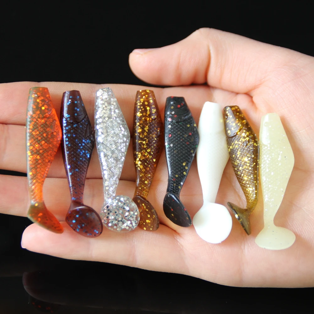 Spinpoler 50pcsLot Soft Fishing Lure Swimbait 50mm1.6g Magic Lures Carp Fishing Tackle Soft Shad Bait Worm Isca Artificial  (2)