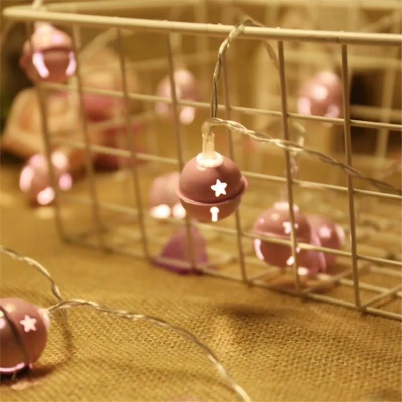 2018 Christmas Fairy lights Jingle bell LED String Lights Pink and White Bells Indoor Outdoor for Christmas New Year Decoration 2018 Christmas Fairy lights Jingle bell LED String Lights Pink and White Bells Indoor Outdoor for Christmas New Year Decoration