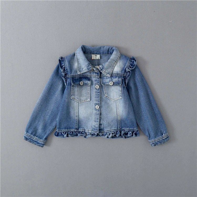 

2017 Spring Baby Girls Denim Jacket Girls Solid Denim Outerwear Jacket Coat Kids Casual Denim Jacket Short-style Jacket