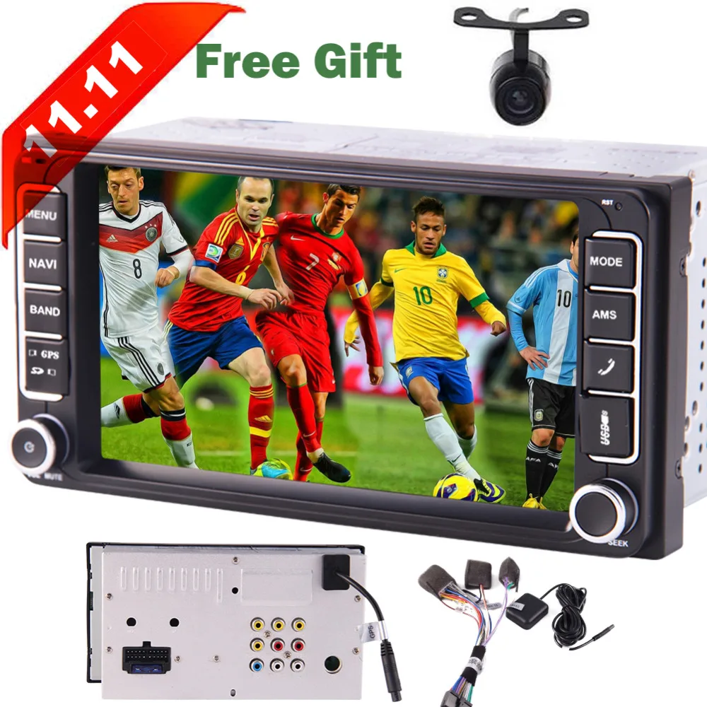 

Multimedia Player Support Mirror Link Steering Wheel Control Bluetooth Hands-Free FM Radio 7 Inch Universal Double Din HD Blue