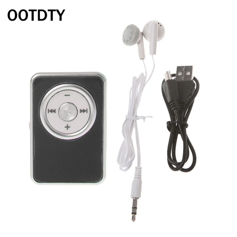 Мини клип музыкальный медиа MP3 плеер Поддержка TF Micro SD карта с наушником USB кабель