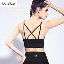 2016 Women Hot Sale Fitness Sports Bra Black Cross Strapless Running Women Bras Sexy Stretch Seamless Popular Ladies Underwear