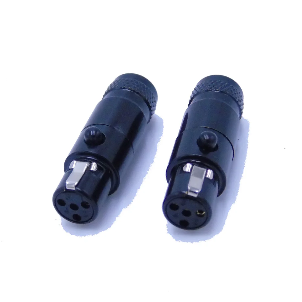 Высококачественный черный 20 шт./лот mini xlr 4 контактный гнездовой разъем для