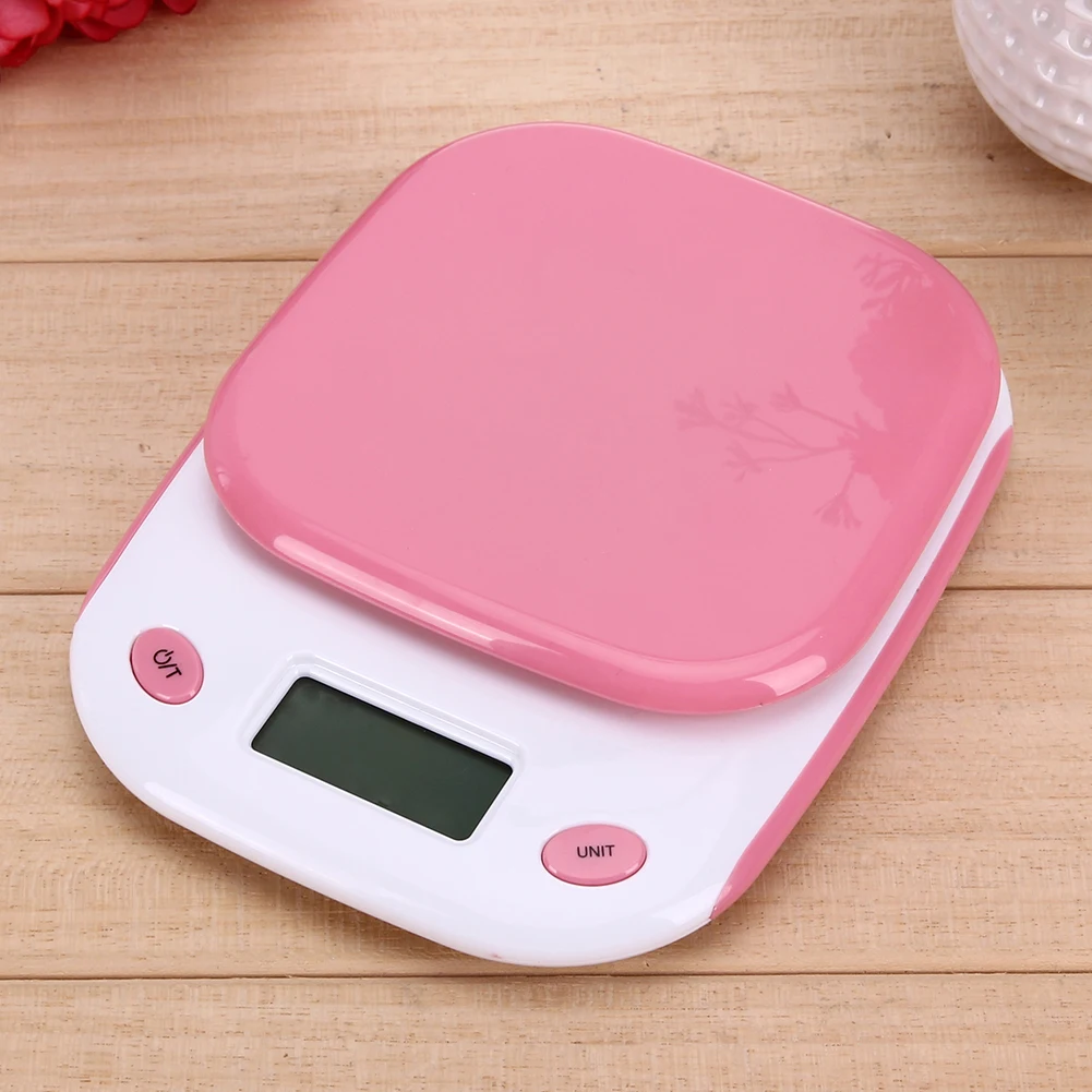 5 кг/1 г цифровые кухонные весы, портативные с ЖК-дисплеем и подсветкой, розовые весы, ювелирные кухонные весы, весы для взвешивания, инструмент для балансировки
