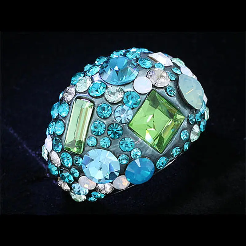Синее Сверкающее кольцо с австрийским кристаллом CSR160|austrian crystal|sparkle ringsring crystal |