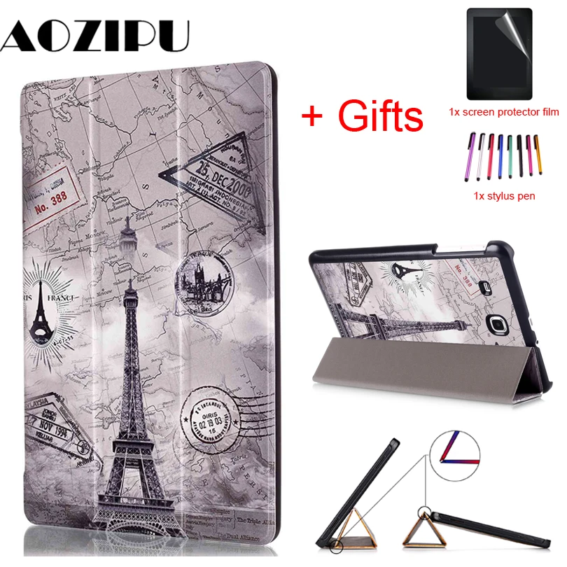 Ультратонкий чехол для samsung Galaxy Tab E 9,6 T560 T561 T565 T567V 9," планшет с Откидывающейся Крышкой из искусственной кожи, защитный чехол+ пленка+ ручка