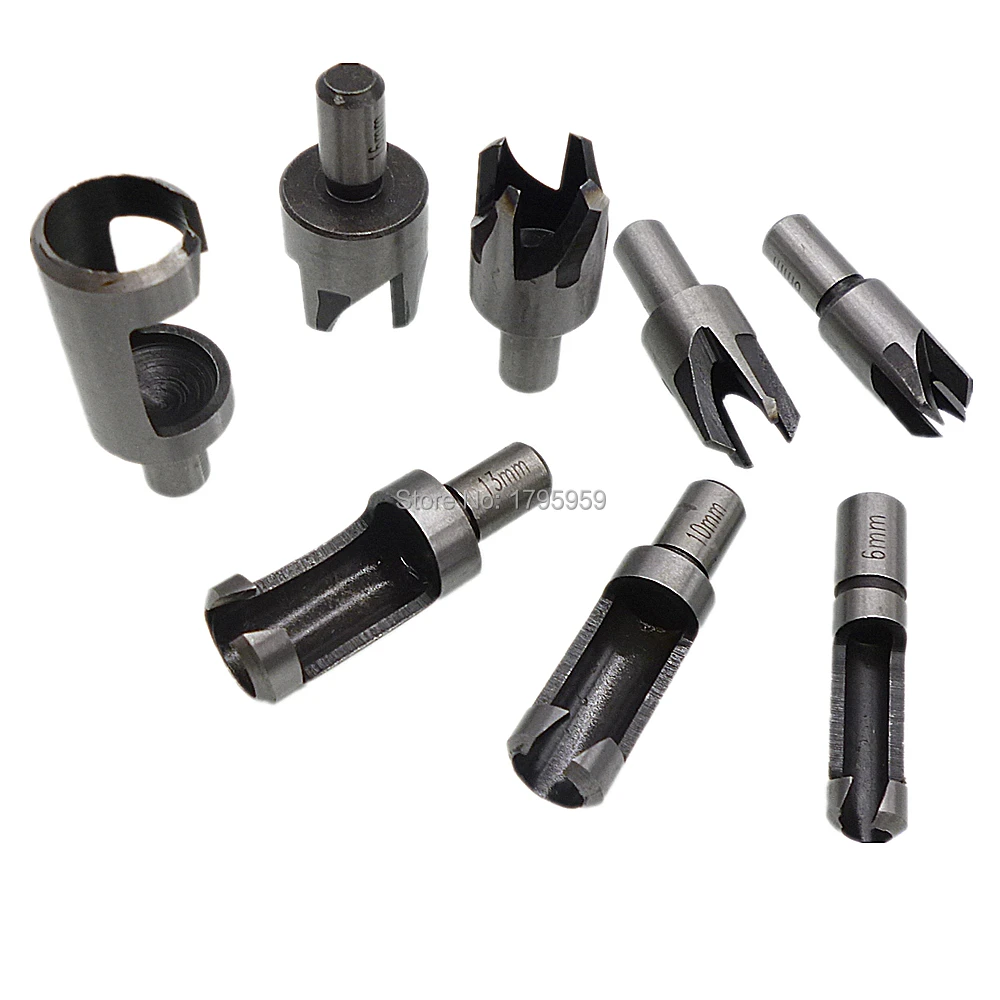 Wood Plug Cutter 8pcs Set Woodworking Drill Bits 6mm 10mm 13mm 16mm