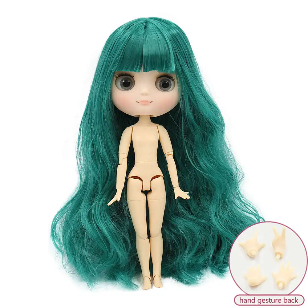 Middie blyth nude doll 20cm JOINT body Frosted face with makeup gray eyes multiple hair color DIY toys gift  gestures 20