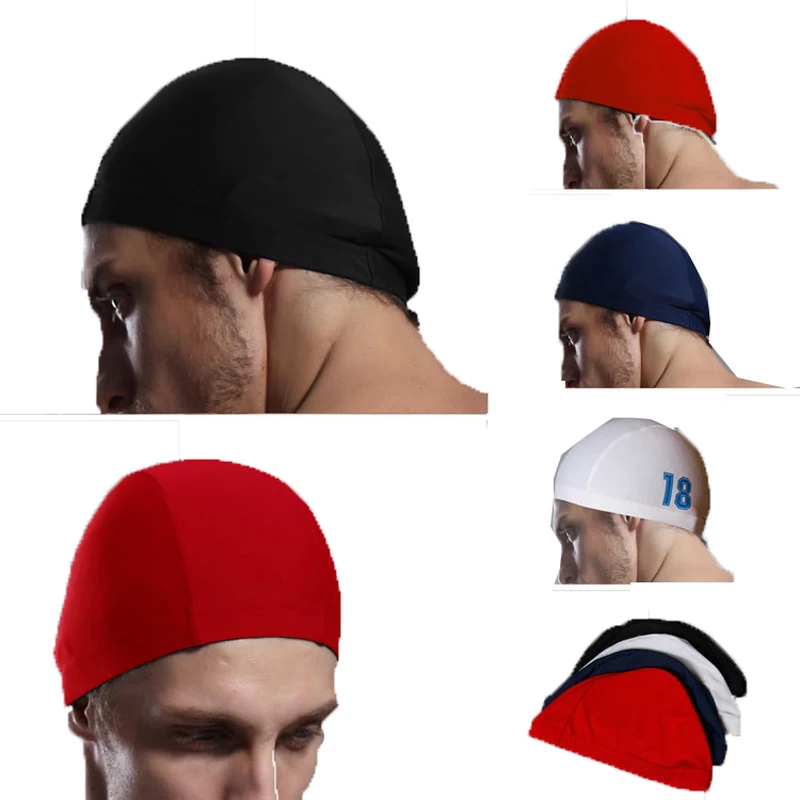 black swimming hat