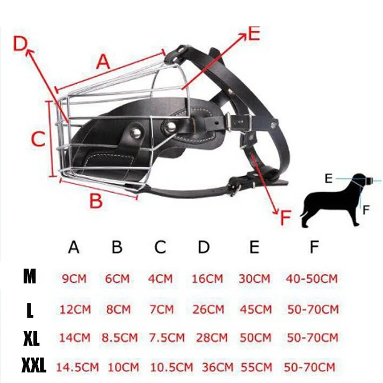 Противоукусная кора Жевательная маска для большой собаки, прочная металлическая проволока, корзина для рта собаки, мордочки, регулируемый кожаный ремешок, крышка для рта для питомца