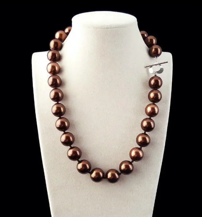 

Hot sale new Style >>>>>Elegant Huge 12mm Genuine pretty Round South Sea Shell Pearl Necklace 18"AAA+
