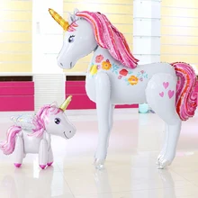 

Unicorn Party Decorations Supplies 3D Large Unicornio Walking Animal Foil Balloons Girls Birthday Theme Party Decor Favors