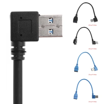 

OOTDTY USB 3.0 Type A Left/Right Angle 90 Degree Male To Straight Female Adapter Cable Extension Cord Dropshipping