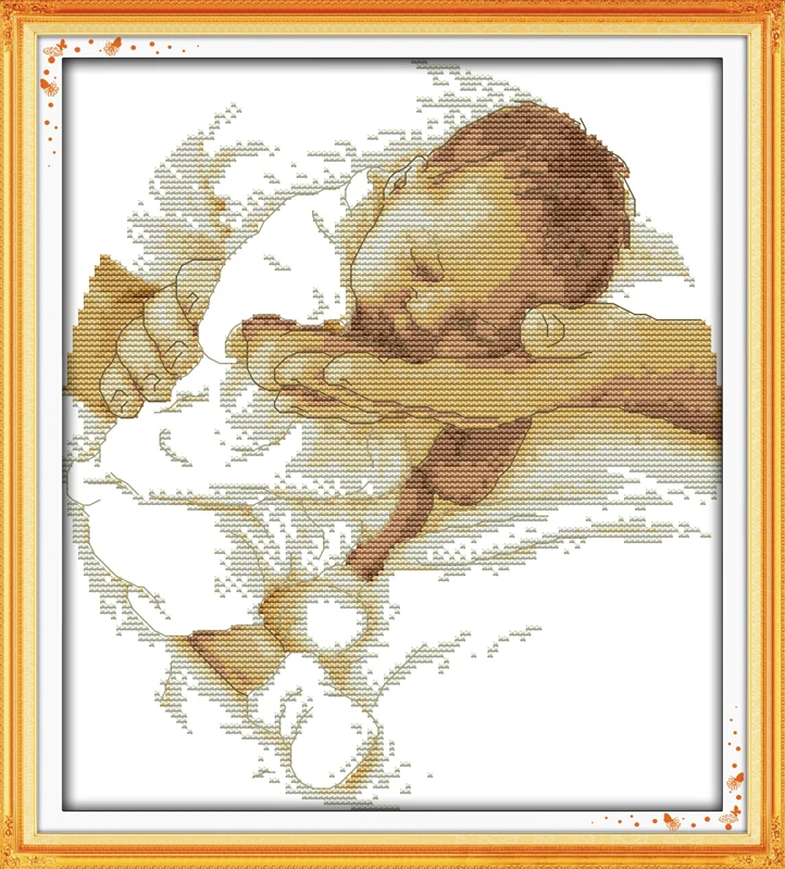 

Care Baby Counted Cross Stitch 11CT Printed 14CT DMC colour 11ct 14ct 18ct Set DIY Cotton Kit Embroidery Needlework plus