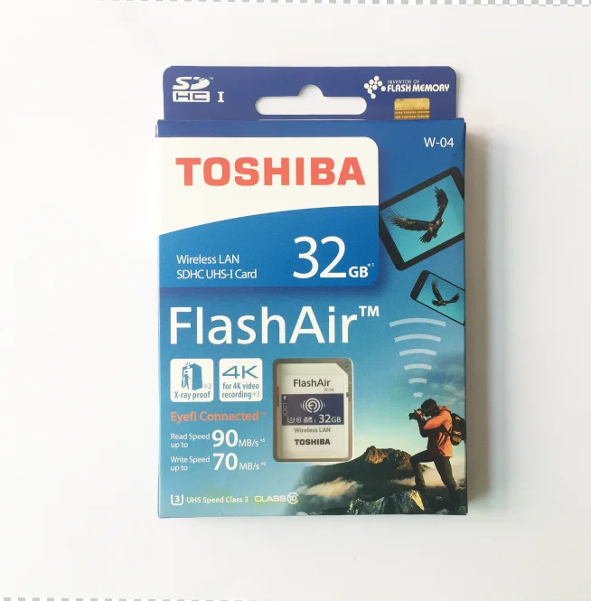 Toshiba wifi SD карта SDXC 16 Гб/32 ГБ/64 ГБ SDHC карта памяти U3 беспроводная wifi FlashAir W-04 класс 10 цифровая SD для камеры