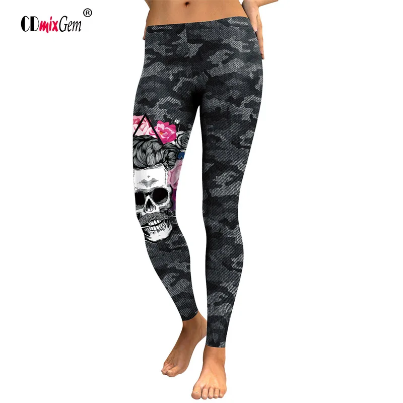 2018 new women�s tights, skull, head, digital print, body