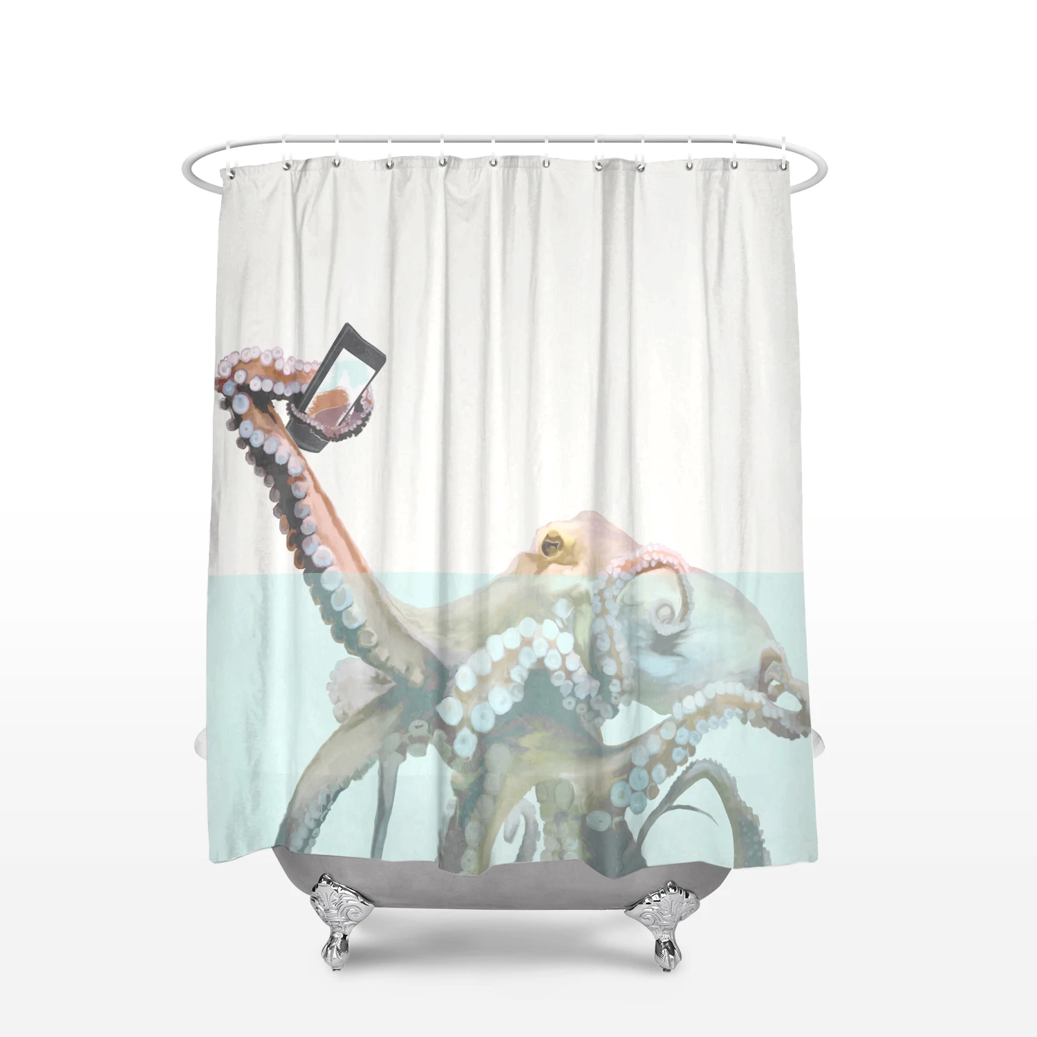 CHARMHOME Custom Bathroom Decor Fabric Curtains Funny Pattern Cute