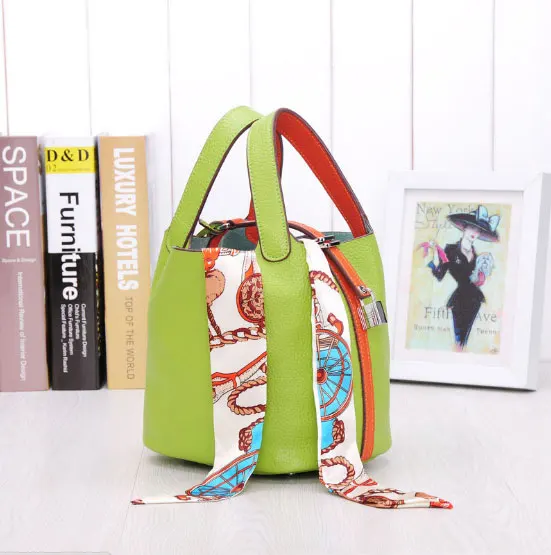 

SXCNN Genuine leather Designer Handbags High Quality bucket Totes cow leather Women Handbags 2019New Colorful bolsas feminina