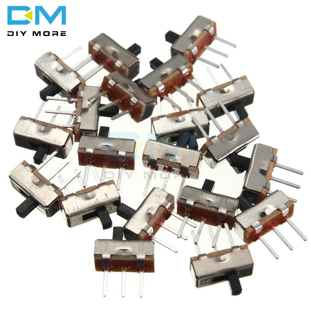 

50Pcs SS12D00G3 SS-12D00G3 Slide Switch 2 Position SPDT 1P2T 3Pin PCB Panel Mini Vertical Toggle Switch For DIY