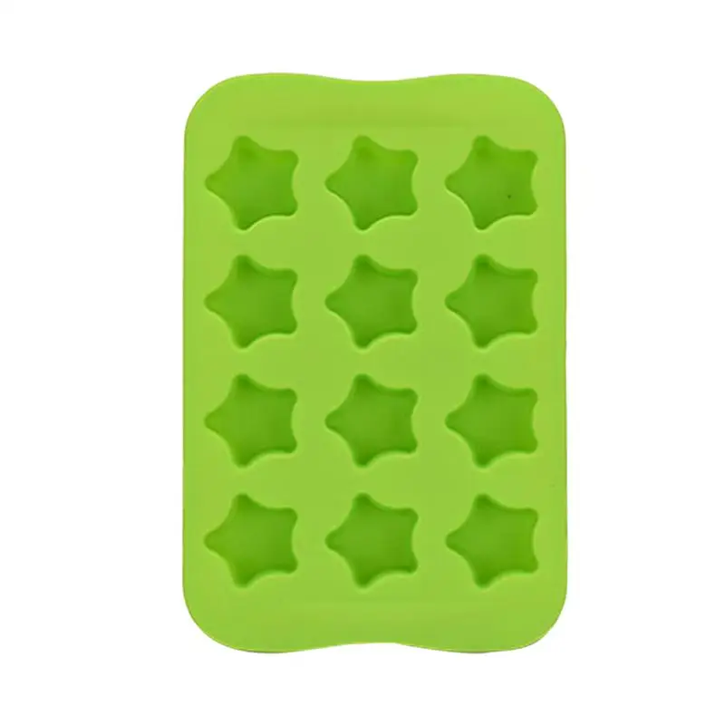Qualitied 12 полостей поднос кубика льда в форме звезды Форма для льда шоколадная форма для выпечки, сделай сам инструменты Кухня аксессуары - Цвет: Зеленый