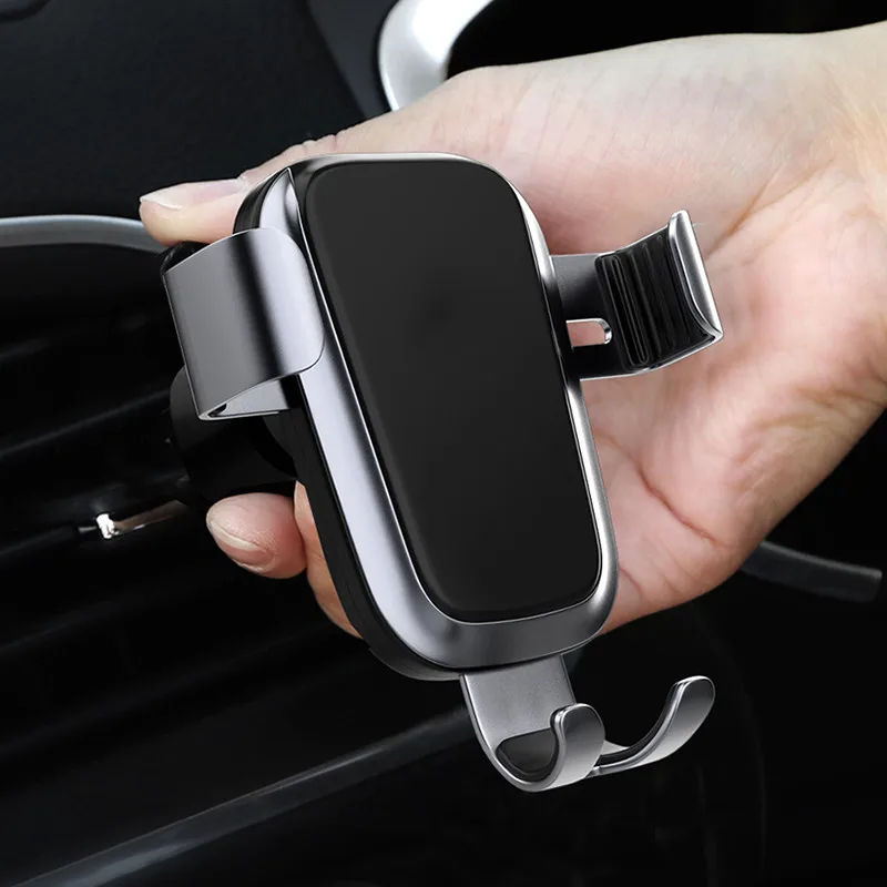 

Mount On Car Air Outlet Aluminium Alloy Mobile Phone Navigation Wireless Charger Gravity Bracket Adjustable Phone Width Size