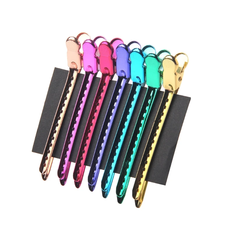 

12Pcs/Set Metal Duck Mouth Hair Clips Hairdressing Salon Clamps Styling Tools Stainless Steel Styling Accessory