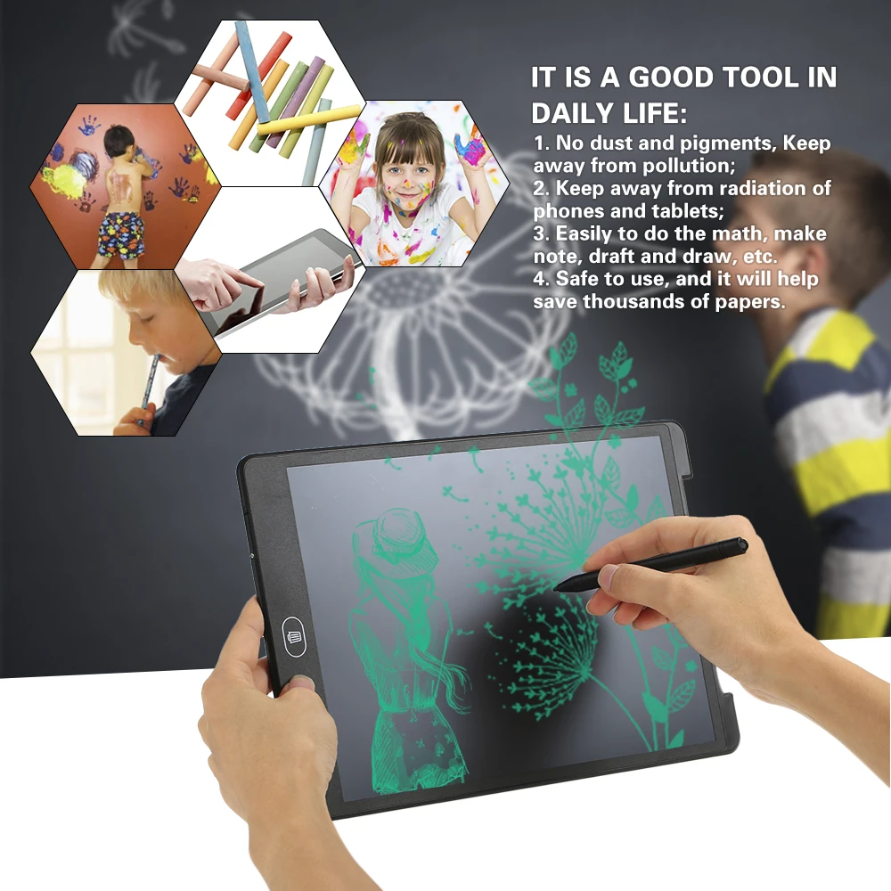 

12inch digital drawing Tablet Erase Drawing Tablet Electronic paperless LCD Handwriting Pad Kids Writing Board for kids