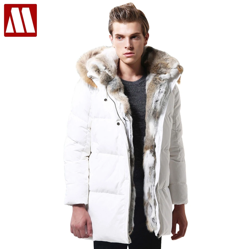 white fur hooded coat