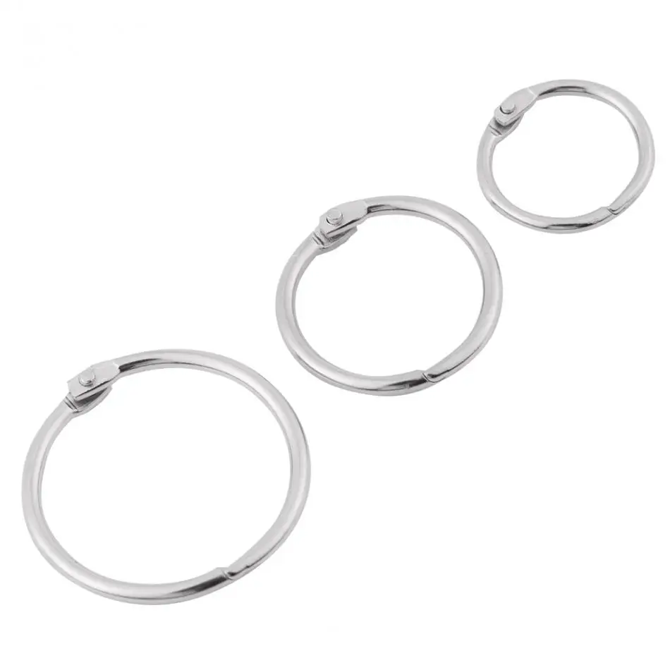 3Sizes 20PCS Metal Hinged Ring Book Binder Split Key Rings Album