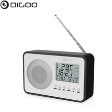 Digoo DG FR600 SmartSet беспроводной древесины винтажные цифровые FM радио Будильник Сабвуфер Звук с температурным дисплеем