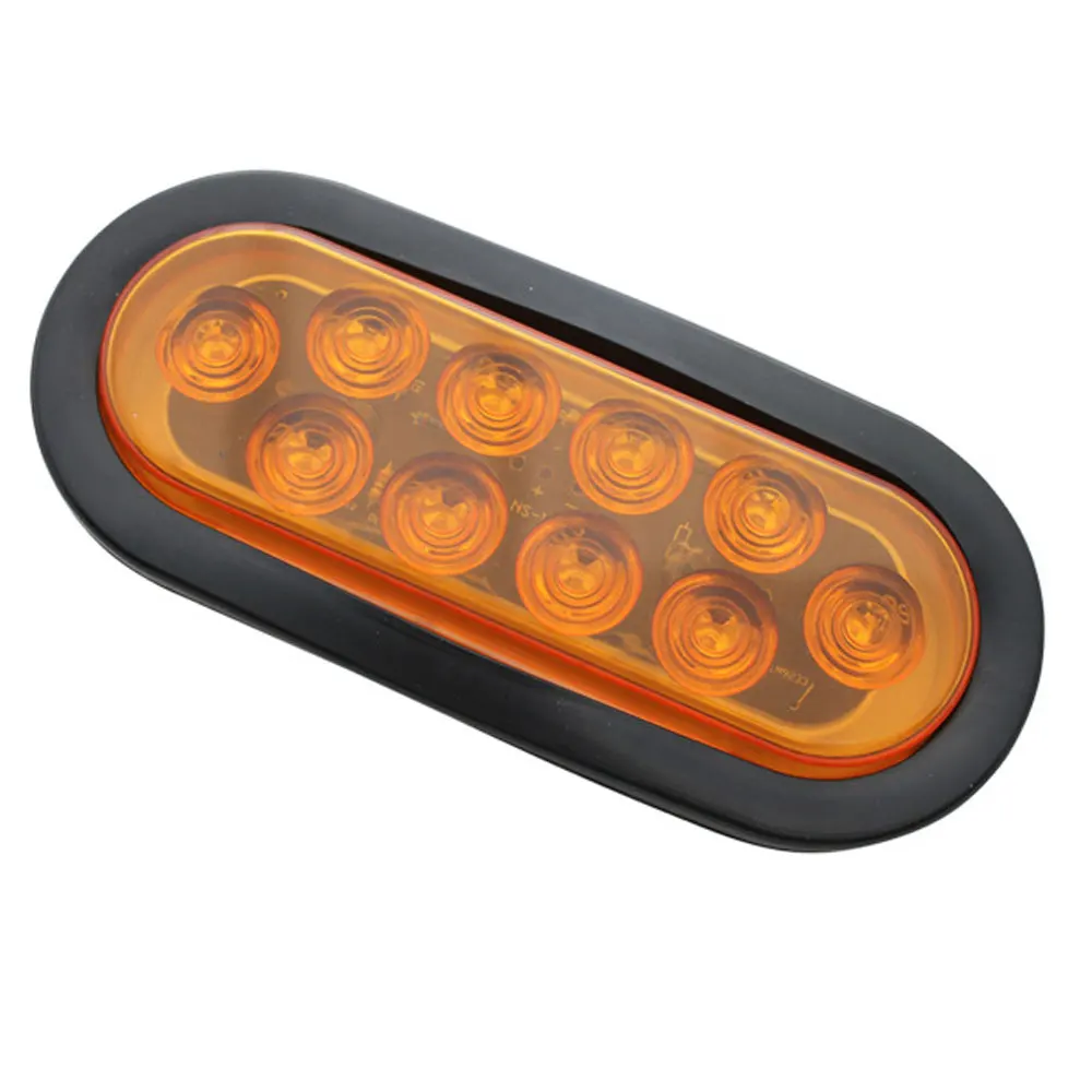 4 X 12V 6.5" Oval Led Boat Trailer RV Stop Turn Tail Lights PVC