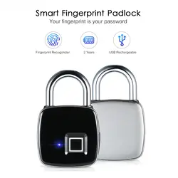Keyless электронный замок с отпечатком пальца USB Перезаряжаемые интеллектуальные IP65 Водонепроницаемый Anti-theft замок безопасности двери багажа