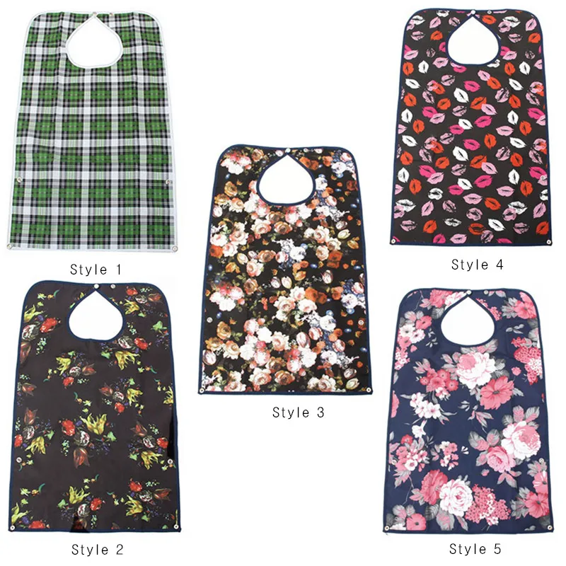 

1 PC Adult Bib Waterproof Anti-oil PVC Detachable Bib Adult Mealtime Cloth Protector Disability Aid Aprons