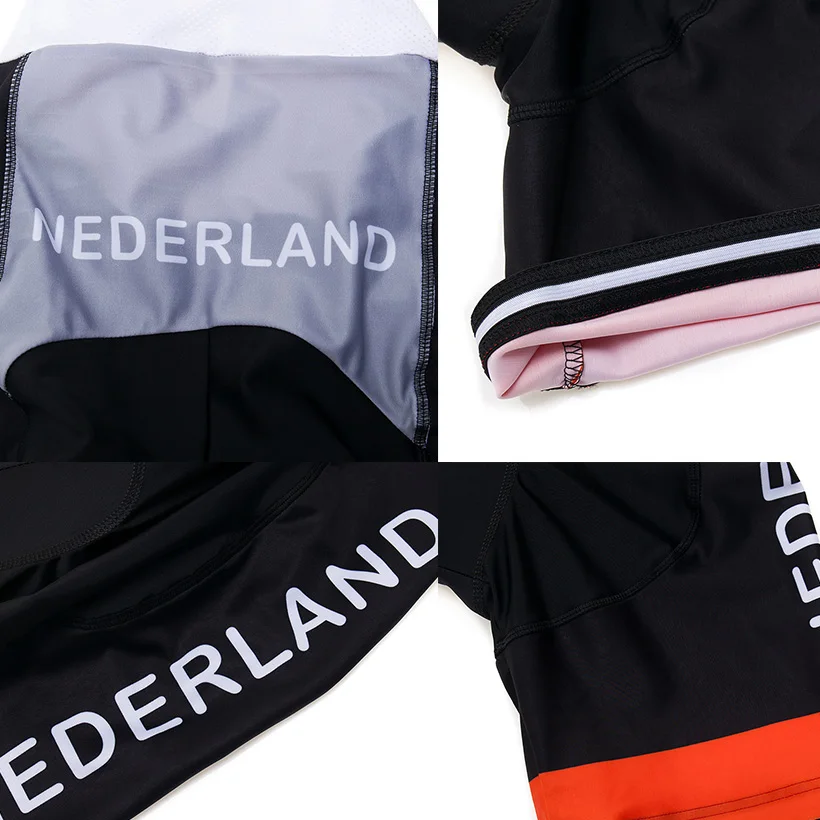 Summer Pro Team NEDERLAND Cycling Jersey Bib Set MTB Uniform Bicycle Clothing Bike Wear Clothes Mens Short Maillot Culotte