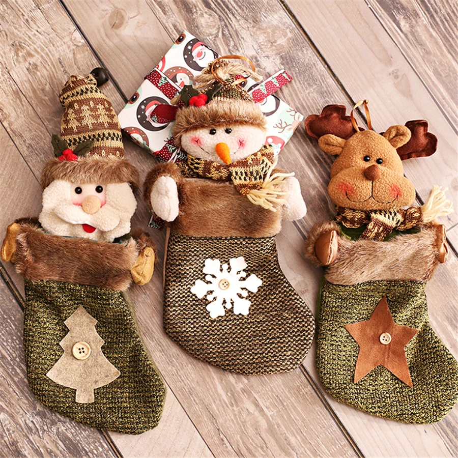 Santa Socks Christmas Stocking For Party Decoration Gift Bags Christmas