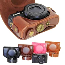 Новый Pu Кожаный Чехол Камера Для Canon Powershot G7X Марк 2 G7X II G7X2 G7XII Цифровая Камера PU Кожа Камера Сумка Обложка + ремень