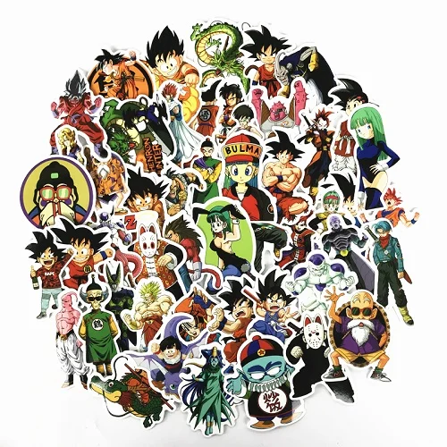 100 Pcs/Lot Anime Dragon Ball Stickers Super Saiyan Goku Sticker For Car Laptop Skateboard Pad Bicycle Phone DIY Notebook Decal - Цвет: Dragon Ball  50pcs