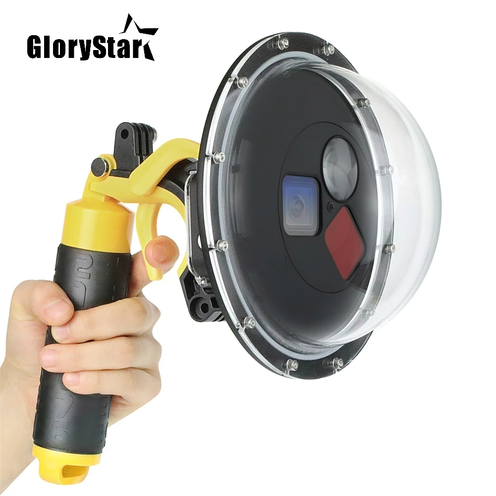 

GloryStar 60M Waterproof Dome Port Dive Camera Lens Cover Filter Switchable Dome Waterproof Case w/ Trigger for GoPro HERO5 6