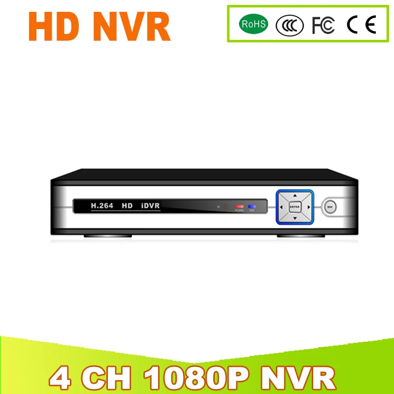 

YUNSYE Network NVR with 4CH HD 2.0MP for IP Camera Network Video Recorder Multi-language 1SATA 2USB Interface