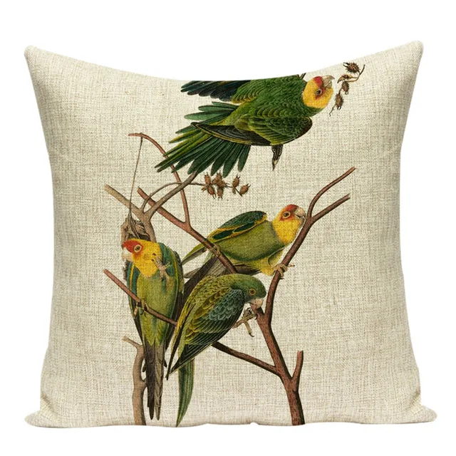 Decorative pillows birds outdoor cushions Custom throw pillows botanical pillow cushions