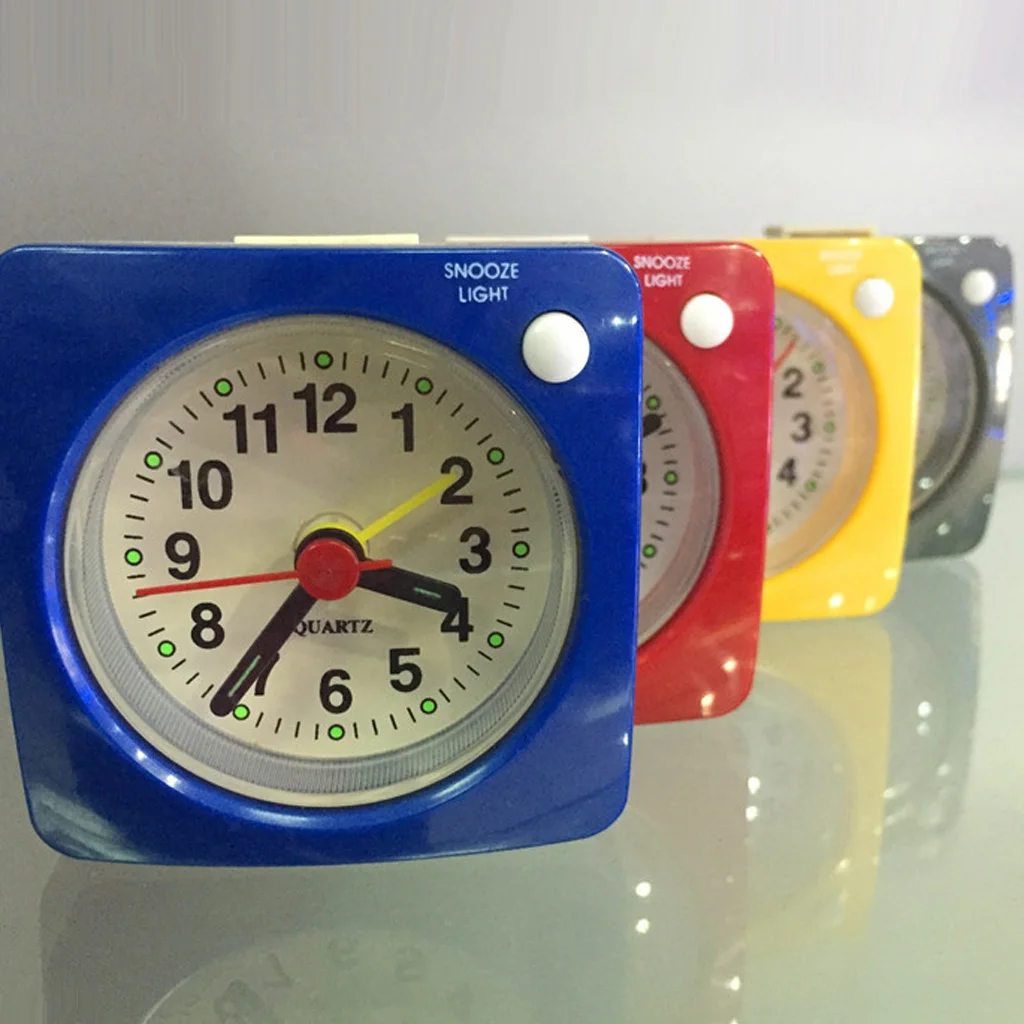 Travel Alarm Clock with Snooze & Night Light - Ascending Sound 4 Step Small Portable Mini Clock Home Bedroom Table Decor 