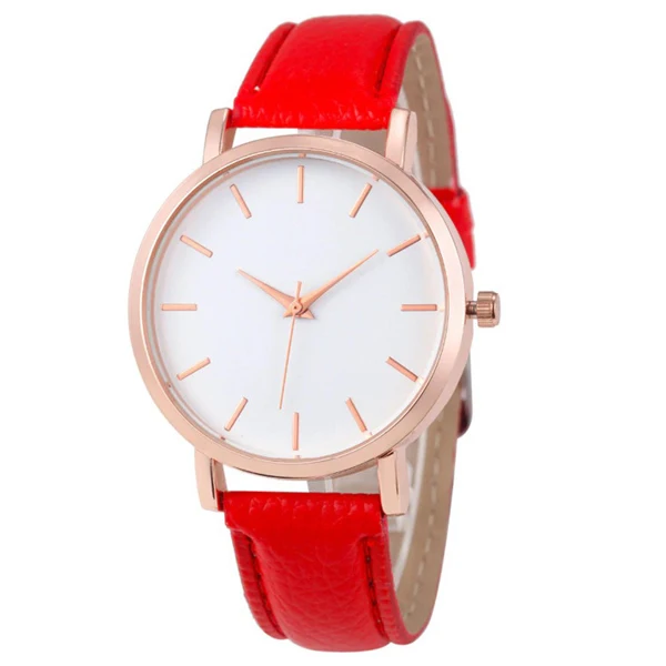 Модные женские часы люксовый бренд женские повседневные кожаные женские наручные часы кварцевые часы Relogio Feminino - Цвет: Красный