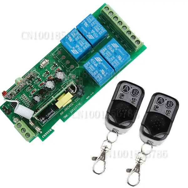 

AC85V~250V 110V 220V RF 4CH 1000M Wide Voltage Multi-Function Wireless Remote Control Switch System