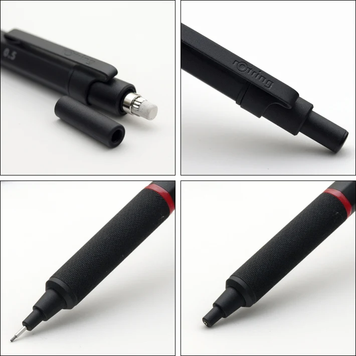 Rotring Rapid Pro 2,0 мм 0,7 мм 0,5 мм механический карандаш полностью металлический серебристый/черный автоматический карандаш для рисования