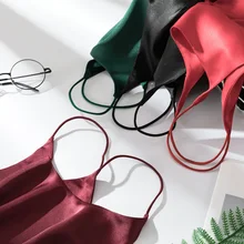 BeryBella/летние женские майки с воротником HalterV, без рукавов, повседневные шелковые майки для женщин, женские майки, свободные майки для женщин, топы