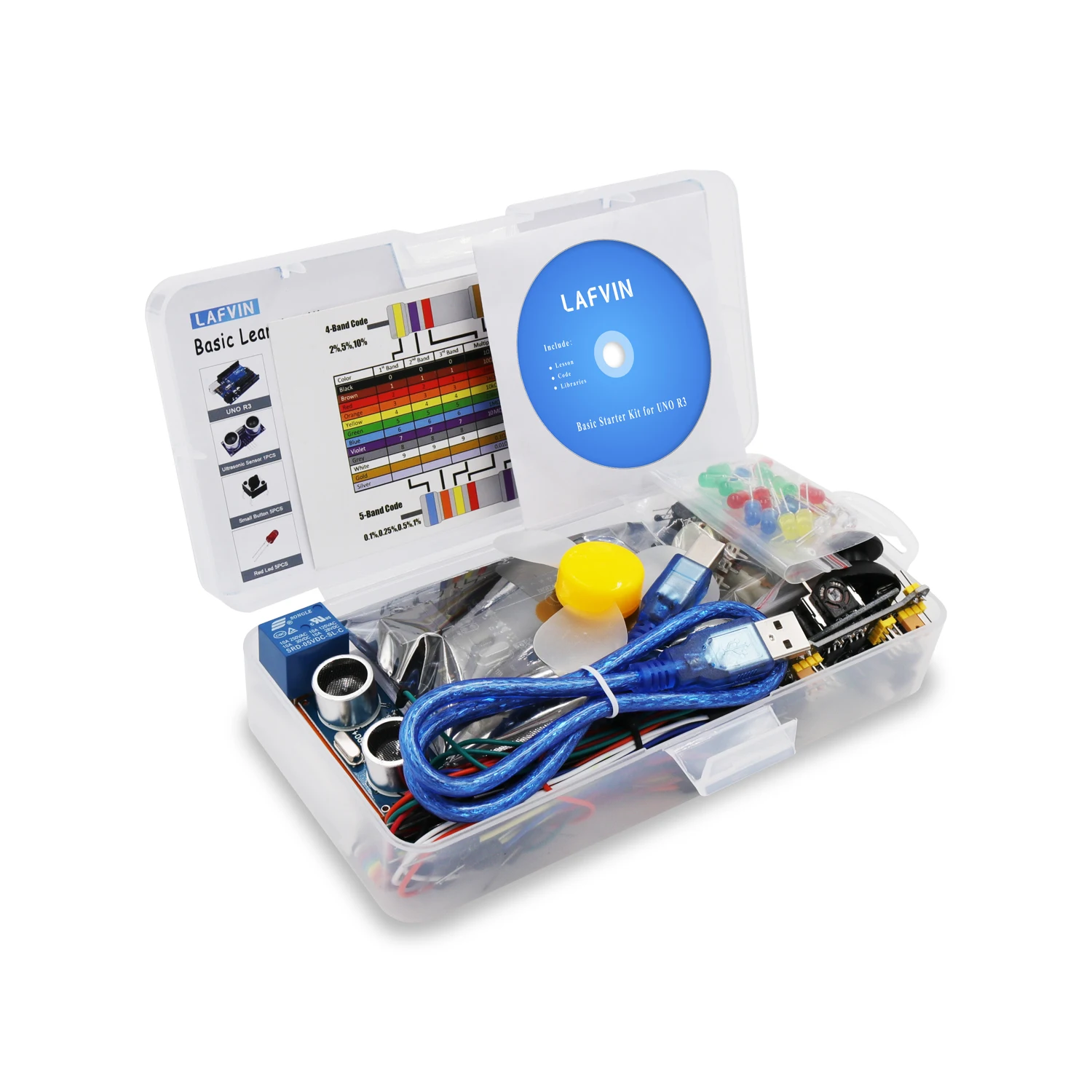 

LAFVIN Basic Starter Kit include Ultrasonic Sensor,Jumper Wire for Arduino UNO with Tutorial