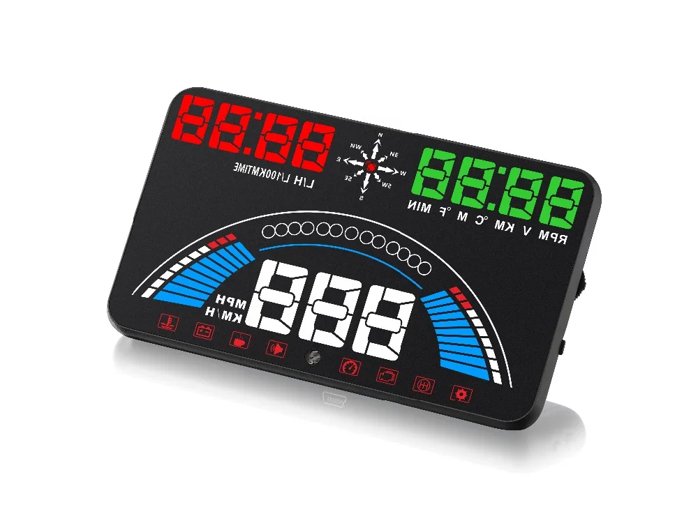 5 8 дюйма gps/OBD2 HUD Автомобиль Дисплей проектор на лобовое стекло gps Скорость ometer
